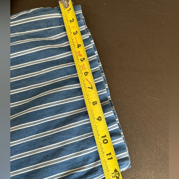 American Eagle Chambray Striped Wide Leg High Rise Ankle Pants Blue Wh… - Picture 6 of 15